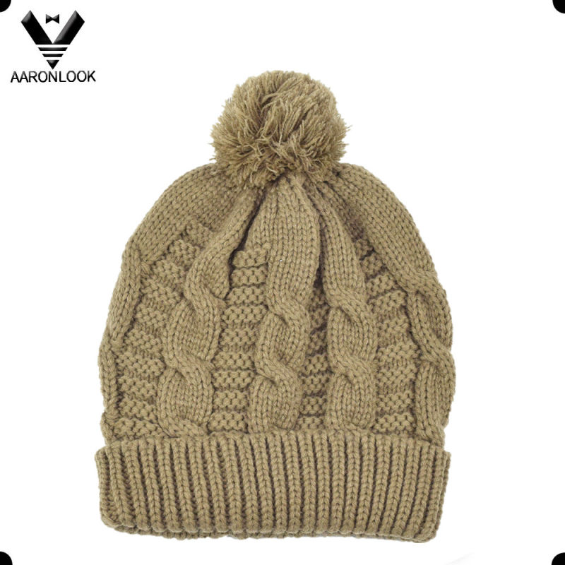 Winter Warm Cable Knit Bobble Ski Hat