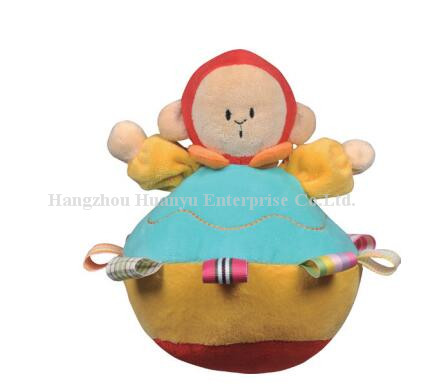 Factory Supply Baby Stuffed Plush Tumbler Toy with Rattle