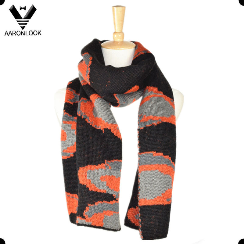 2016 New Intarsia Pattern Jacquard Custom Design Scarf