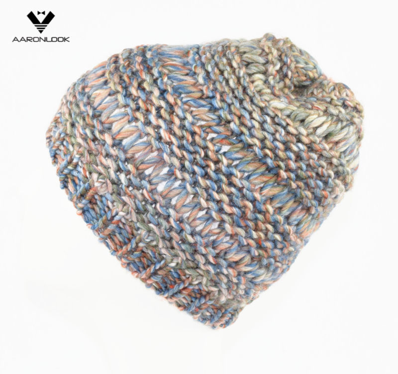 Trendy Multicolor Space Dye Iceland Yarn Jacquard Hat