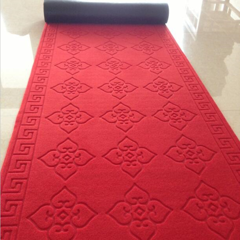 Red Ribbed Carpet with PVC Back