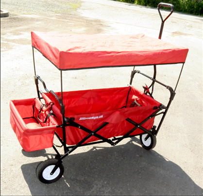 Easygowagon Folding Collapsible Utility Wagon Fits in Trunk of Standard Car Red