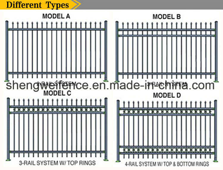 Galvanized Steel Garden Security Panel Fence