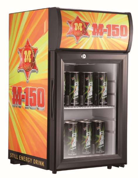 Energy Drink Refrigerator Counter Top Glass Door Mini Fridge Refrigerator