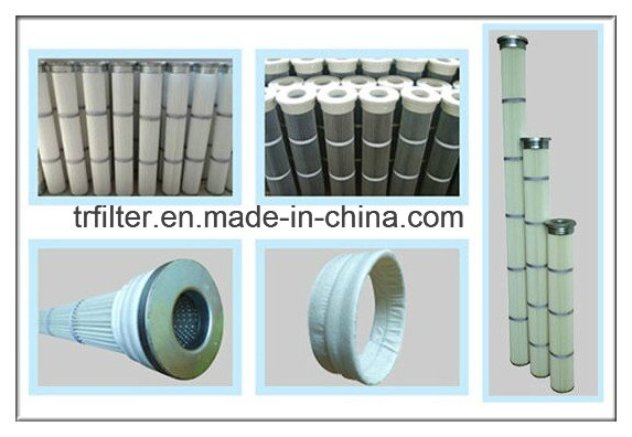 China Supplier 3 Lugs Flange Water& Oil Repellent Dust Collector Pleated Air Filter Cartridge