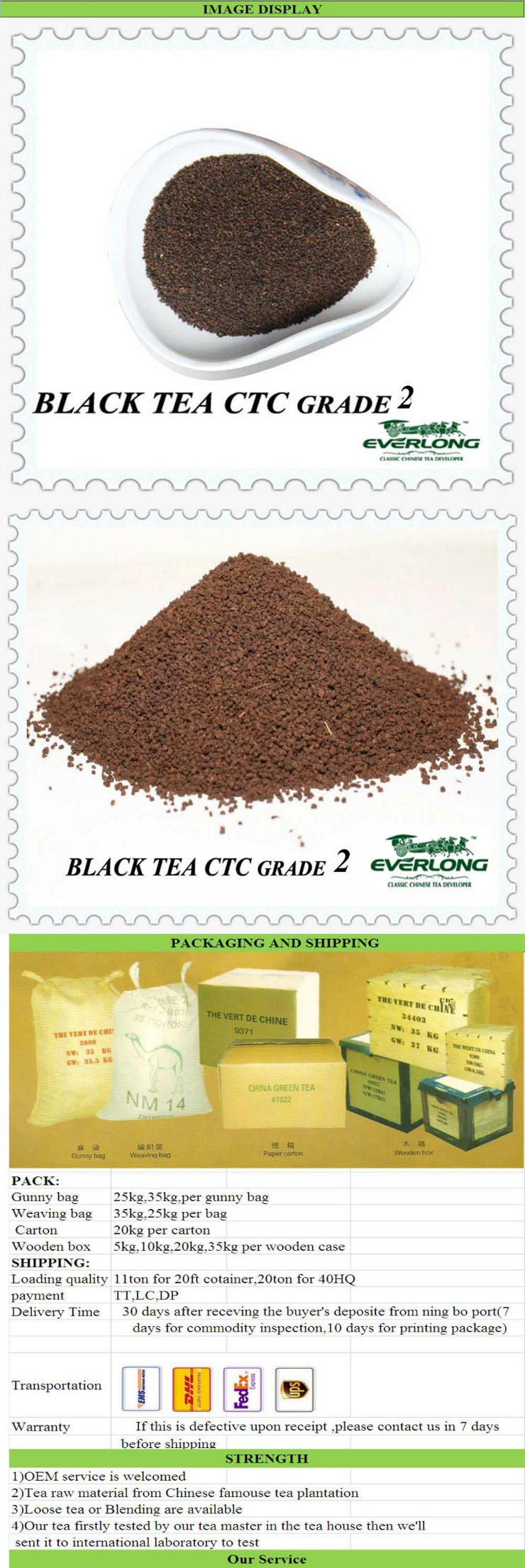 EU Organic Premium Black Tea Ctc for USA (NO. 2)