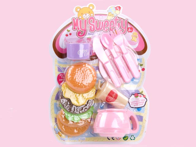 Cute Hamburger Toy Mini Food Toys with Cutlery