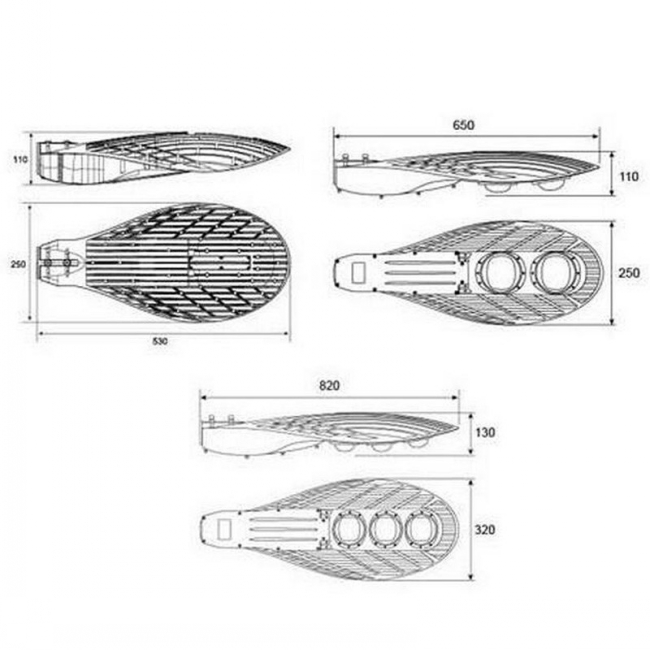 Highway 70W High Power LED Street Lamp IP65 Aluminum AC 85-305V