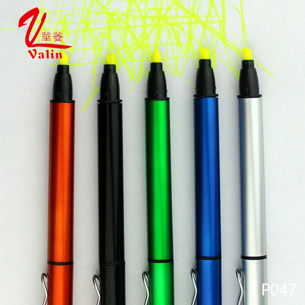 Multi-Color Highlighter Plastic Pen Cheap Customized Logo Pen on Sell