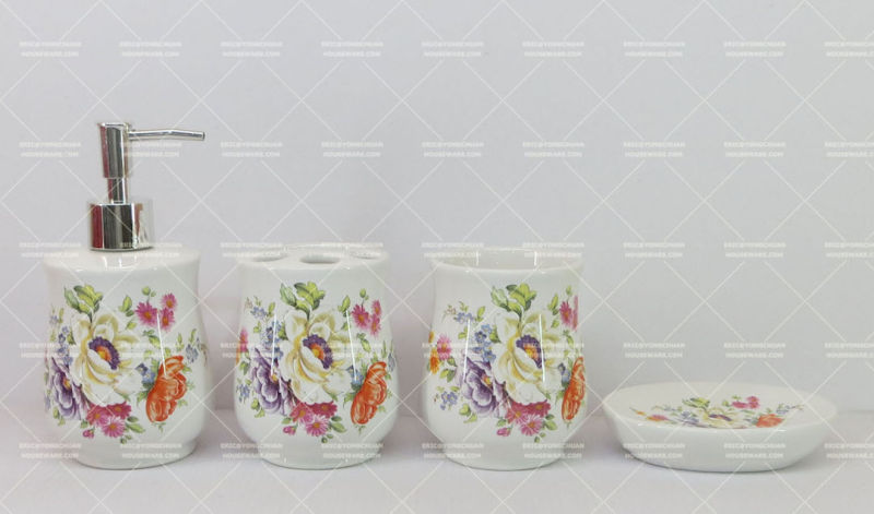 Flower Decorative Bathroom Set on Promotion