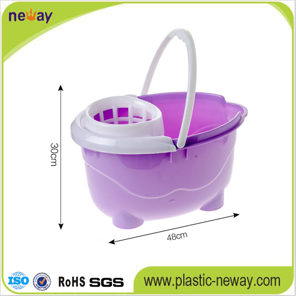 Squeeze Plastic Mop Wringer Bucket with Wheels