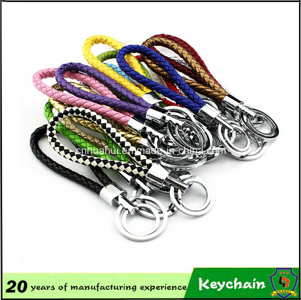 Colors of Weave Leather Keychain