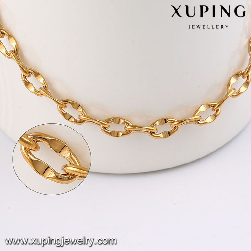 42944 Fashion Cool Sample 18k Gold-Plated Alloy Copper Imitation Jewelry Chain Necklace