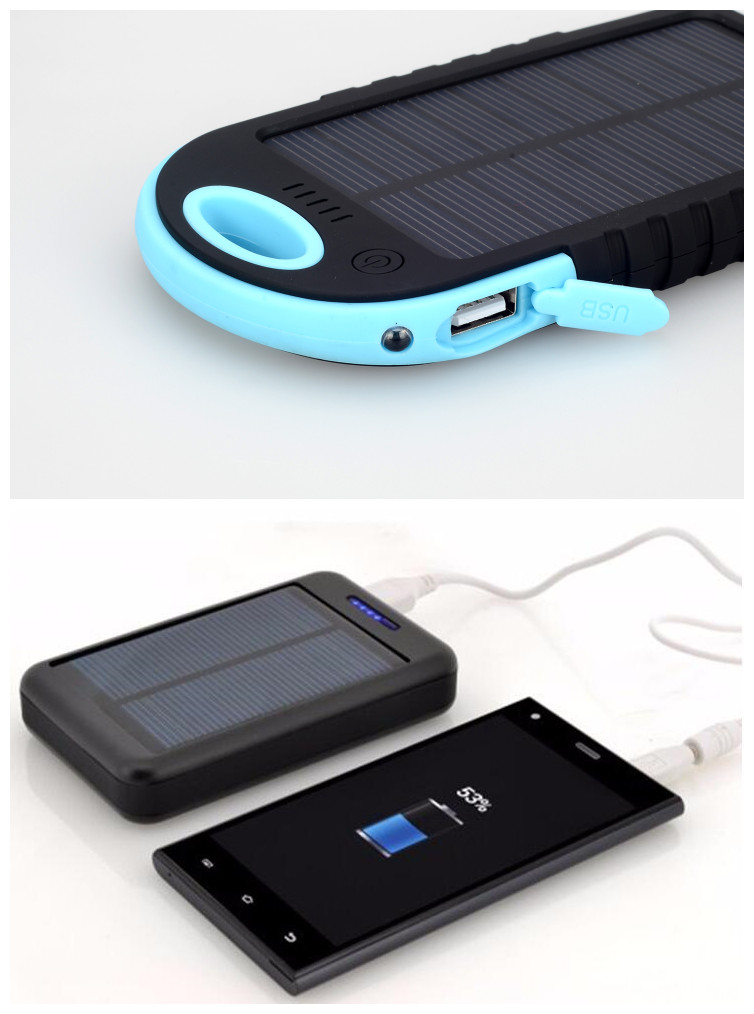 Outdoor Waterproof Solar Mobile Power Bank Charger 4000mAh