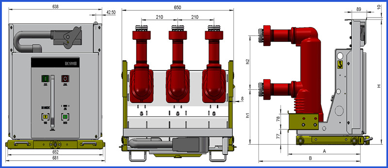 IEC Standard 12kv DC Indoor High-Voltage Vmv Vacuum Circuit Breaker