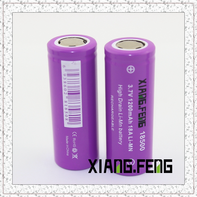 3.7V Xiangfeng 18500 1200mAh 18A Imr Rechargeable Lithium Battery 3.7V Lithium Battery