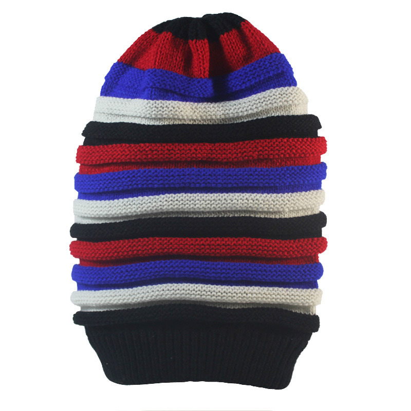 Womens Mens Unisex Knitted Colorful Fancy Rainbow Stripes Hat Beanie (HW126)