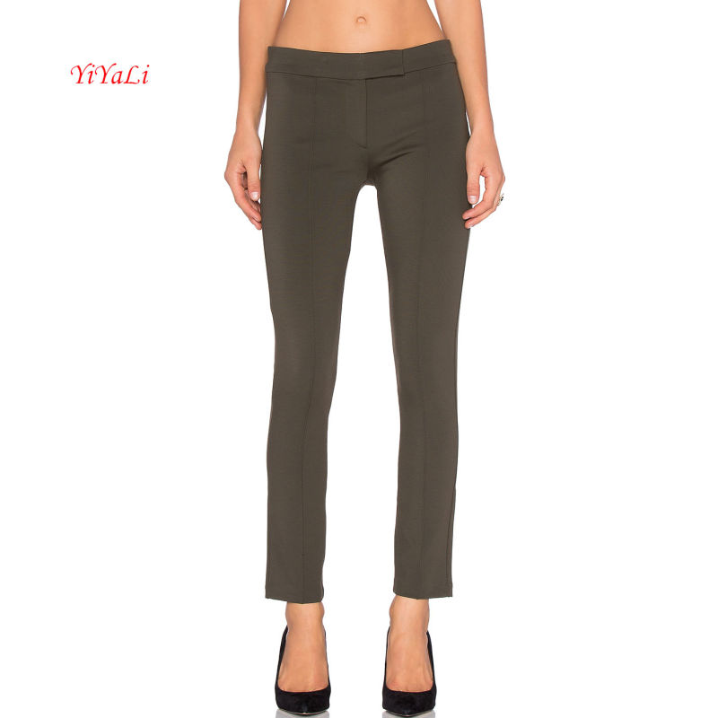 Rayon Straight Front Line Unique Waist Design Work Pants