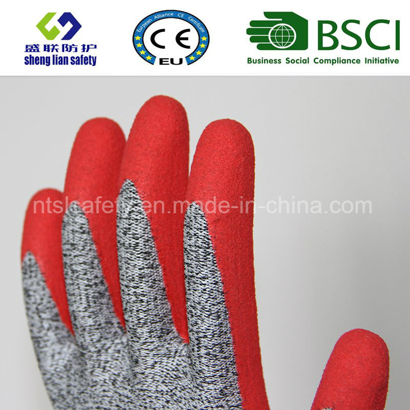 Cut Resistant Safety Work Glove with Sandy Nitrile Coated Safety Gloves