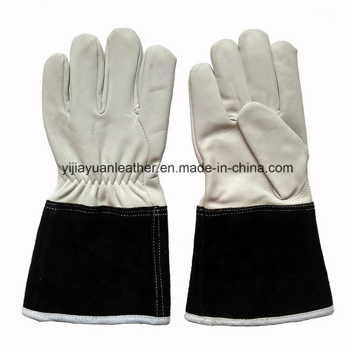 Heat Resistant Goat Leather Protective Hand TIG Welding Gloves