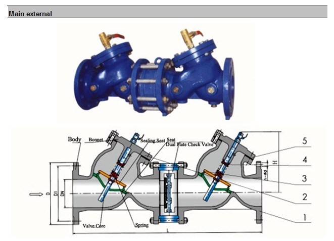 Double Y Type Backflow Preventer