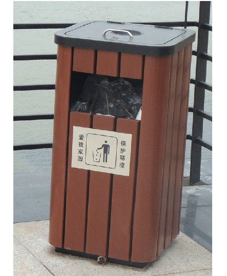 2014 High Quanlity Cheap Outdoor Environment WPC Dustbin/Trash Can