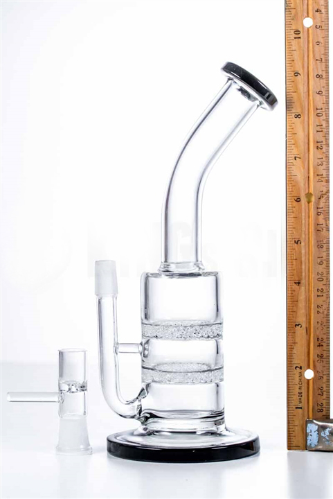 Double Frit DAB Rig Hookah Glass Smoking Water Pipe (ES-GB-528)