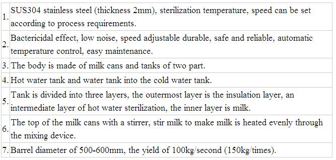 Fresh Milk Batch Pasteurizer Fruit Juice Pasteurizer