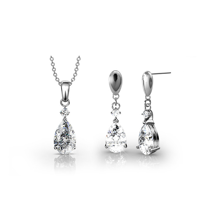 Destiny Jewellery Crystal From Swarovski Hanging Crystal Set Pendant and Earrings