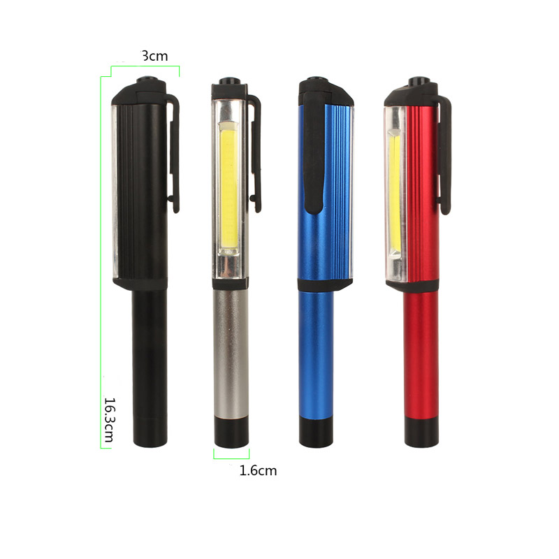 250 Lumens Torch Work Light Magnetic Pocket Clip Camping COB Pen Light