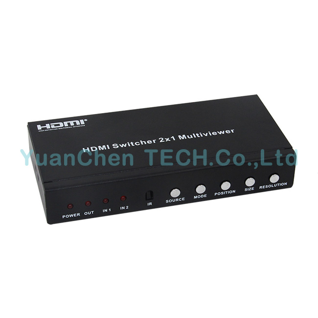 V1.4 HDMI 2X1 Multi-Viewer HDMI Switcher with Pip