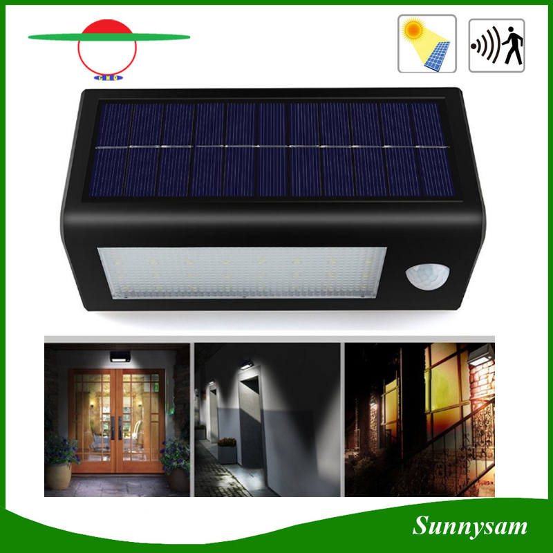 32 LED Super Bright Solar Wall Light Motion Sensor PIR Street Light 3.5W Waterproof 3 Lighting Modes Outdoor Garden Courtyard