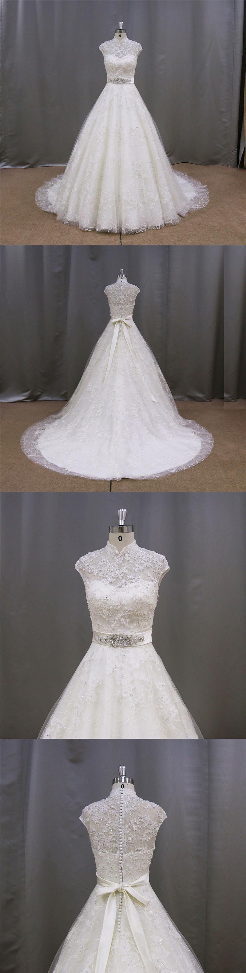 New Arrival Modest High Neck Wedding Dress Online Shop