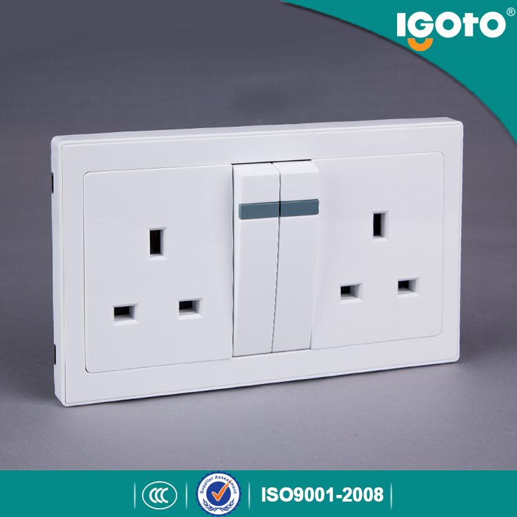 Igoto Al9013 Double 13A Electrical Wall Switch and Socket