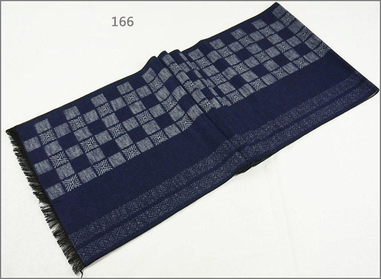 Men's Womens Unisex Reversible Cashmere Feel Winter Warm Checked Diamond Printing Thick Knitted Woven Scarf (SP820)