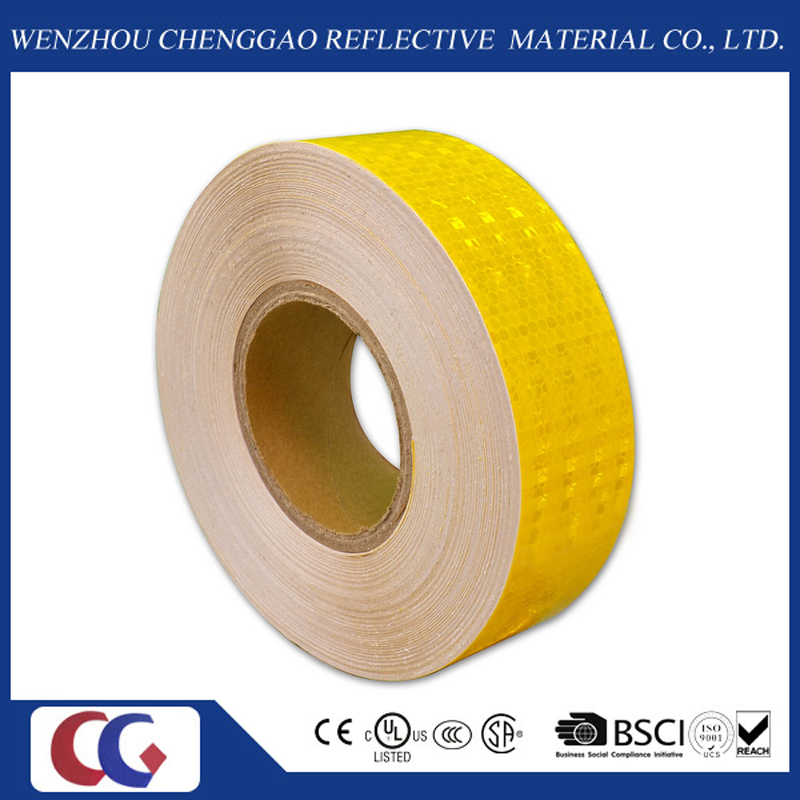 PVC Honeycomb Pattern Conspicuity Yellow Reflective Safety Tape (CG3500-OY)