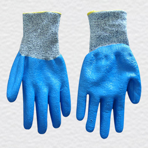 13G Hppe Liner Cut Resistance Nitrile Double Dipped Work Glove