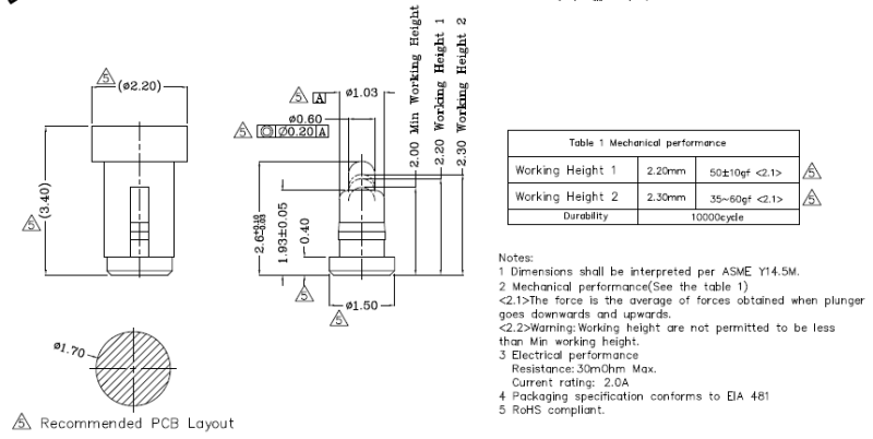 Brass Pogo Pin for SMT with Diameter 0.6