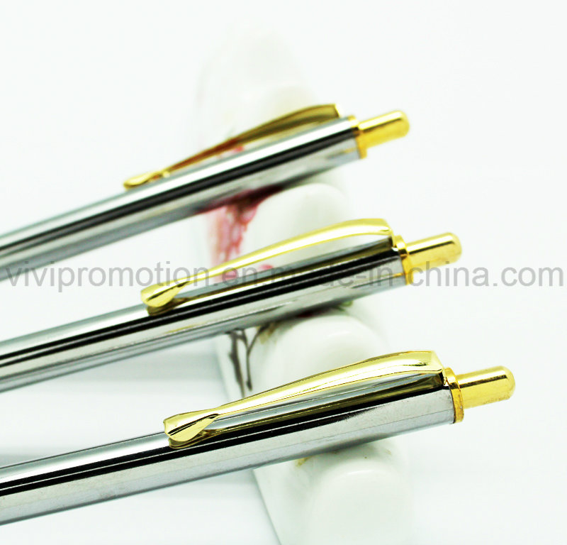 New Arrivals Promotional Shiny Slim Hotel Metal Ball Pen (BP0081)