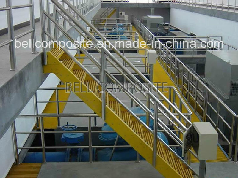 Fiberglass Reinforced Plastic Ladder with Cage, FRP/GRP Ladder, Fiberglass Ladder