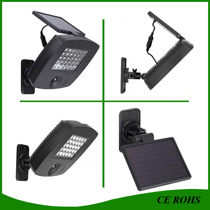 Outdoor Emergency Lighting Waterproof 200lm 30 LED Solar Power PIR Motion Sensor Garage Garden Yard Wall Lamp Security Light