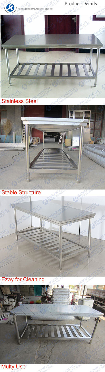 Double Stainless Steel Work Table with Competitive Price