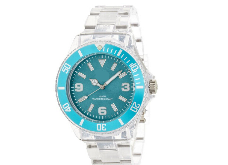 Customer Design Quartz Movement Plastic Transparent Watch