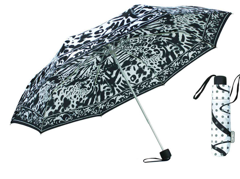 Black&White Aluminum Compact Umbrella (YS-3FM21083937R)