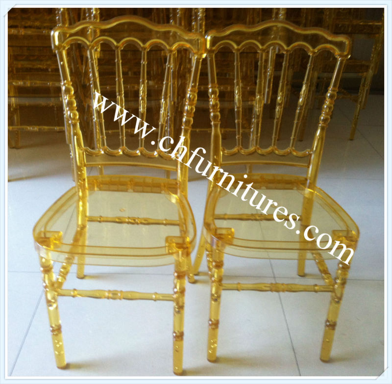 Stackable Gold Clear Napoleon Resin Chair for Hotel and Restaurant (YC-P23-2)