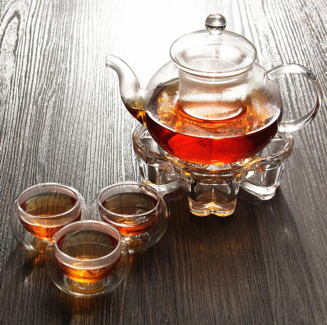 New Design Heart Shape Glass Teapot Warmer for Wholesaler