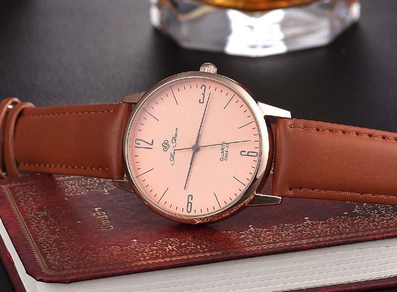 Best Quartz Brand Custom Logo Man Genuine Leather Watches