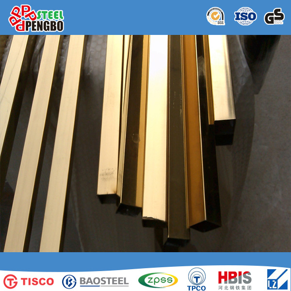 Gold Surface 304 Stainless Steel Pipe for Decoration