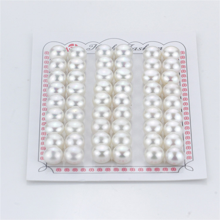 8mm Aaaa Button Shape Half Drilled Matching Pairs Wholesale Freshwater Loose Pearl