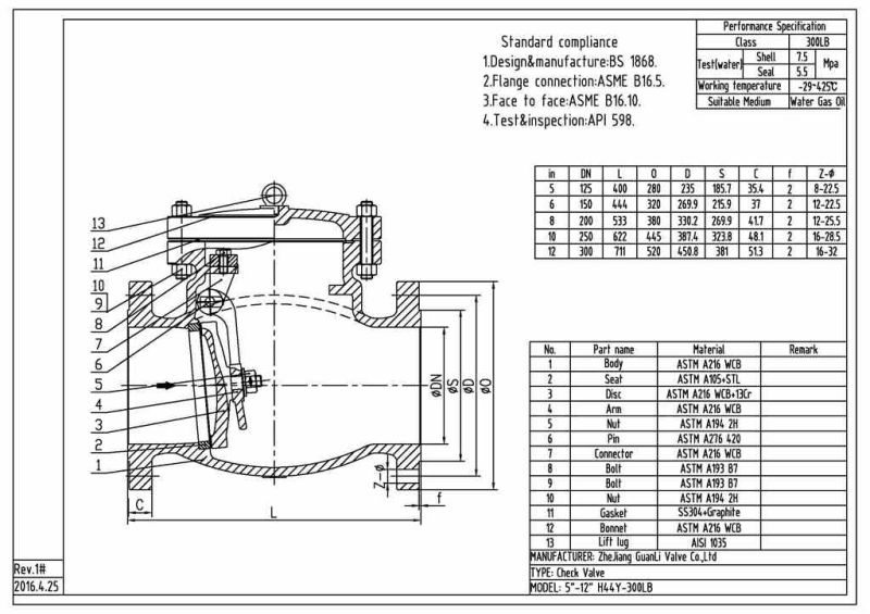 API 6D Carbon Steel Swing Check Valves